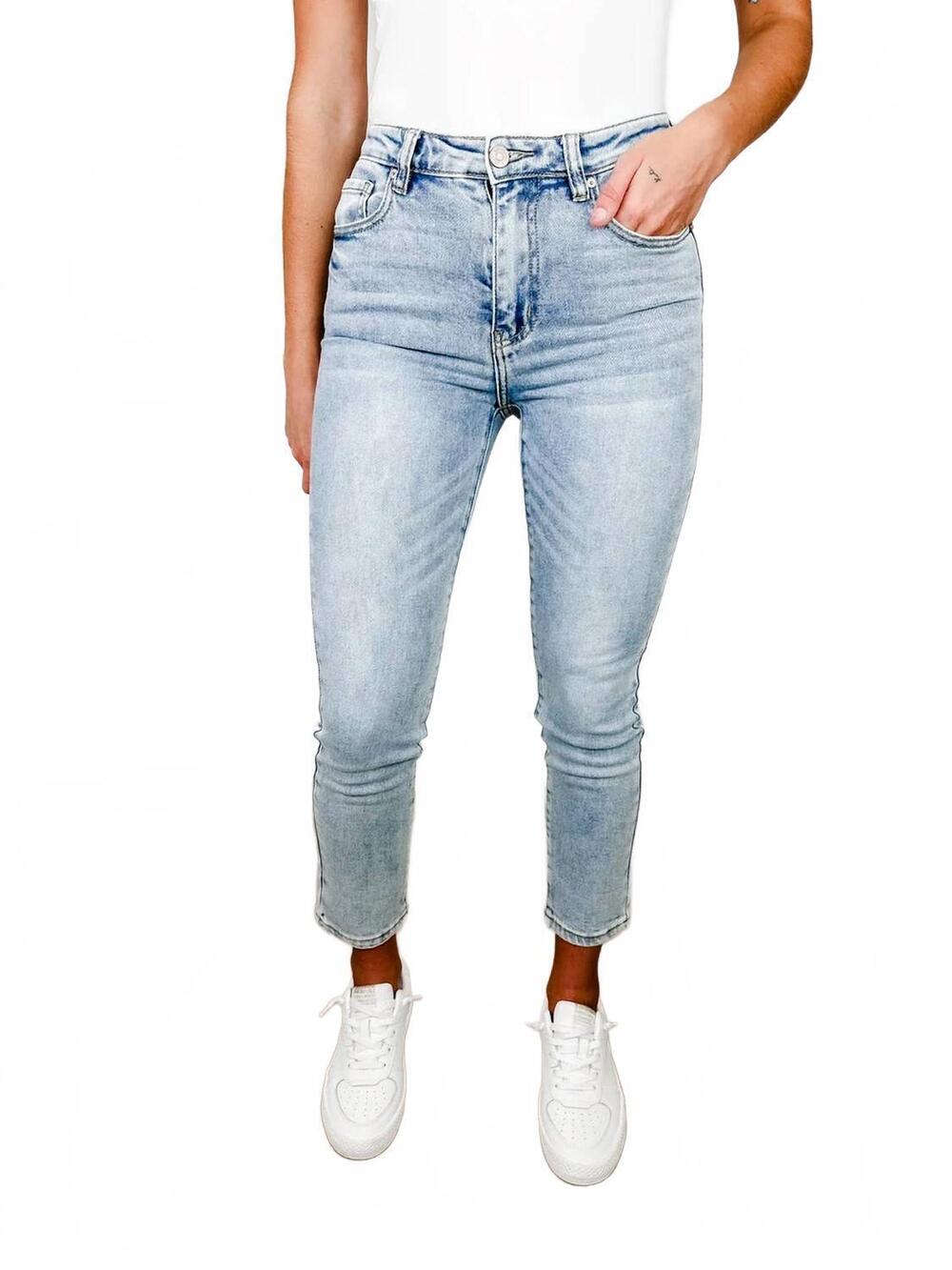 NEW AMPERSAND AVE briar high-rise non-distressed skinny jeans in light wash deni